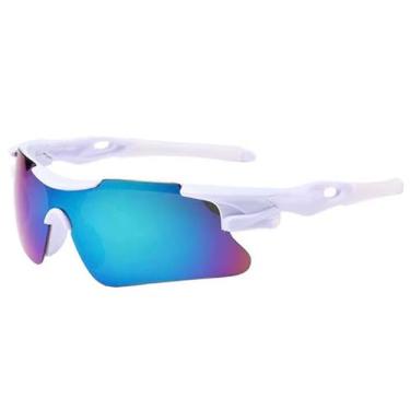 Imagem de Óculos De Sol Esportivos Coloridos Unissex, Lente Com Proteção UV 400 Ciclismo Atividades Ao Ar Livre (Roxo com Hastes Brancas)