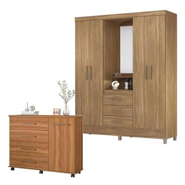 Imagem de Cômoda Flora e Guarda Roupa Casal Capelinha PÃ:copyright:rsia Amêndola Touch - Demóbile