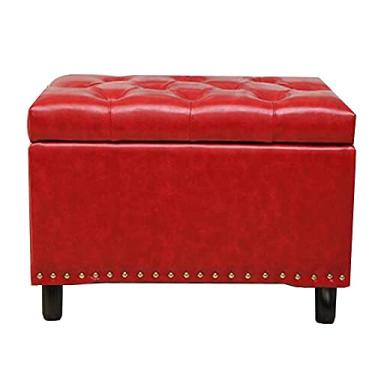 Imagem de Banqueta de pés pufes e banquetas para pés pufes e banquetas de armazenamento otomano banco de bloco de peito sofá armazenamento de assento PU design retrô rebite estável resistente ao desgaste, 6