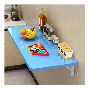 Imagem de Mesa dobrável montada na parede com folhas suspensas, mesa dobrável para lavanderia, complemento perfeito para garagem, galpão, escritório em casa, lavanderia, bar doméstico, cozinha e sala de jantar