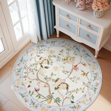 Imagem de Alfombra Redonda Jinchan Floral 150 cm Lavable a Máquina Antideslizant