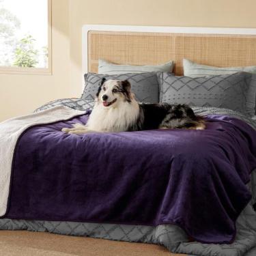 Imagem de Manta Impermeable Bedsure para Cama Sherpa Fleece Twin 80x60