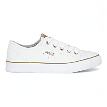 Imagem de Tenis Coca Cola Feminino Branco Stream Leather Casual Macio - Coca-Col