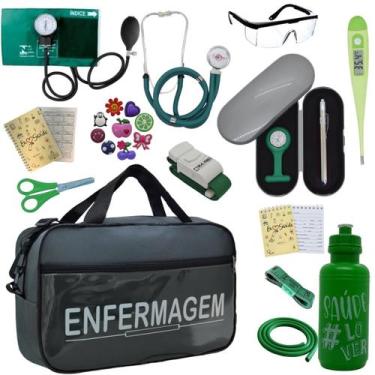 Imagem de Kit Enfermagem Top Cores Premium Completo Estagio Estetoscopio Aparelh