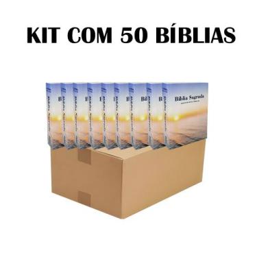 Imagem de Caixa Com 50 Biblias Sagrada Pequena Para Evangelismo 9X13 cm - ATACAD