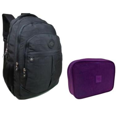 Imagem de Kit Escolar Bolsa Infantil e Estojo Box Feminino Kit Escolar Impermeáv