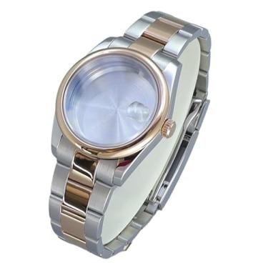 Imagem de FEIYASHI Caixa de relógio masculina à prova d'água de aço inoxidável ouro rosa de 36/39 mm para movimento NH35/34/36/38 Miyota8215, Tampa inferior sólida 3, 36mm+For Miyota8215 8205 Movement, Caixa de