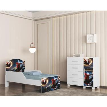 Imagem de Mini Cama Infantil Livia Adesivada Para Quarto MDF Com Proteção Latera