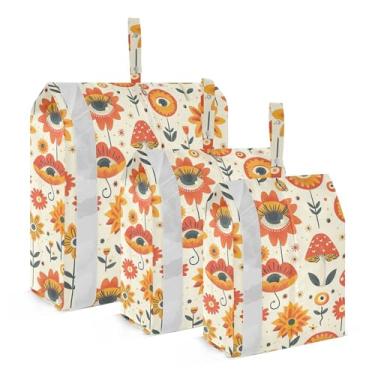 Imagem de xigua Cubos coloridos de embalagem de cogumelos para viagem, organizadores de bagagem leves, conjunto de viagem, à prova d'água, cubos de compressão para acessórios de viagem, 3 pacotes