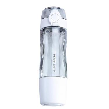 Imagem de Garrafa de água de um botão para esportes ao ar livre, design à prova de vazamento de 470/570 mL com filtro de chá, material PC de grau alimentício, recipiente antiqueda para beber (filtro branco de