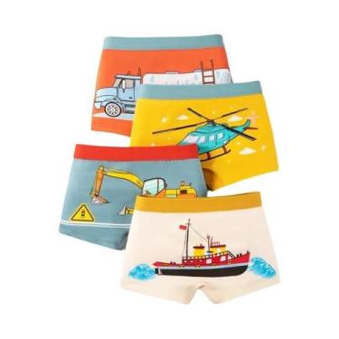 Imagem de Cuecas Infantis Estampadas De Desenhos Animados Para Meninos, Kit Com 