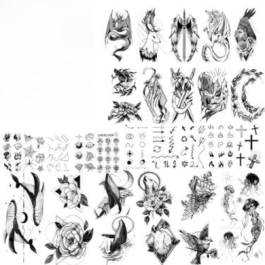 Imagem de Tatuagens temporárias para adultos, tatuagens temporárias de longa duração para homens e mulheres, tatuagens temporárias masculinas, tatuagens falsas que parecem reais e duram muito tempo (270 estilos