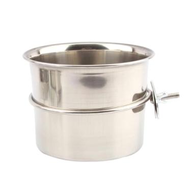 Imagem de BESPORTBLE Tigela alimentadora de pássaros de aço inoxidável para papagaios em água profunda e recipiente de alimentos durável e fácil de limpar para araras e calopsitas grande acessório de
