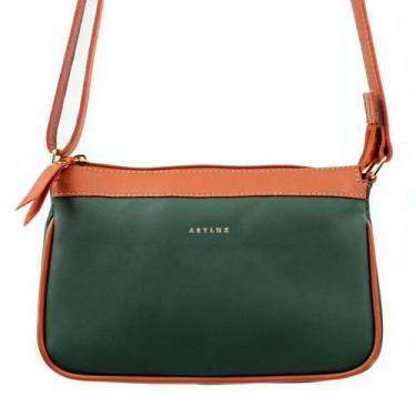 Imagem de Bolsa Transversal em Couro Artlux 9055, Verde floral