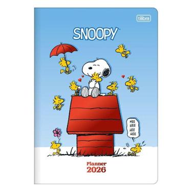 Imagem de Agenda Planner Snoopy 2026 Grampeado 20 Folhas Azul - Tilibra