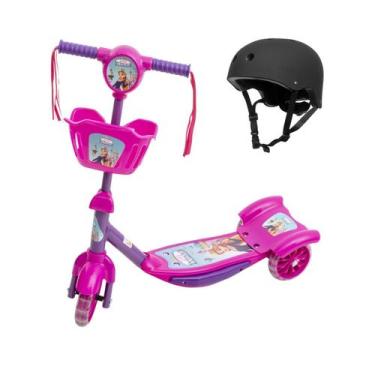 Imagem de Kit patinete little princess roxo capacete preto - BH Store