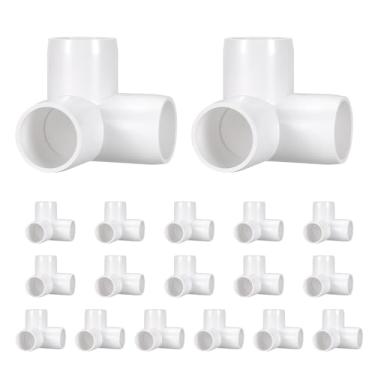 Imagem de DTGN 18 peças de encaixe de PVC de cotovelo de 3/10.2 cm, encaixe de tubo de PVC de grau de mobiliário SCH40, conector de cotovelo de canto DIY para móveis de construção, conexão de estrutura de