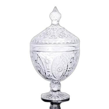 Imagem de Bomboniere De Vidro Baleiro Potiche Tampa Pedestal 29 X 16