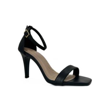 Imagem de Sandália Feminina Salto Agulha Alto Com Fivela Tornozelo 223 - Mozione