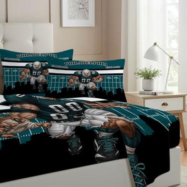 Imagem de Allenjoy Jogo de lençol com elástico, lençol de cima e 2 fronhas para homens, mulheres, adolescentes, fãs de pai, decoração de quarto, casal