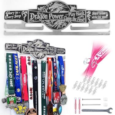 Imagem de XIFOWE Suporte de parede para exibição de medalhas de metal, prateleira de exibição de medalhas, suporte de medalha de corrida, suporte de medalha para parede, para basquete, ginástica, futebol