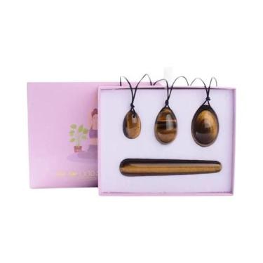 Imagem de Conjunto De Ovos Yoni De Jade Natural 4 Peças, Ferramentas De Massagem