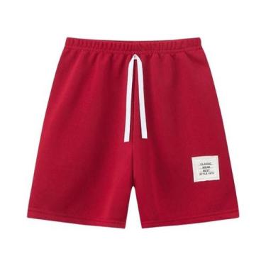 Imagem de Shorts Infantis De Cor Sólida Com Cordão Para Meninos E Meninas, Calça