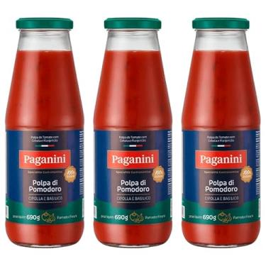 Imagem de Kit 3X: Polpa de Tomate com Manjericão Paganini 690g