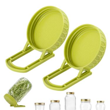 Imagem de Tampas de germinação de boca larga, tampa de germinação de feijão - tampa de germinação com suporte para jardinagem, casa, alfafa, brócolis, vegetais