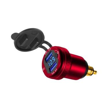 Imagem de Carregador USB PD 3.0 QC3.0 Com Voltímetro E Interruptor Liga/Desliga 