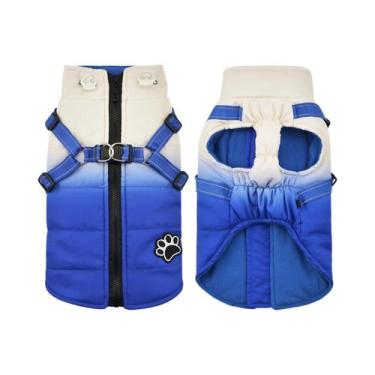 Imagem de Jaqueta Quente De Inverno Para Cães Com Arnês E Zíper Traseiro, À Prov