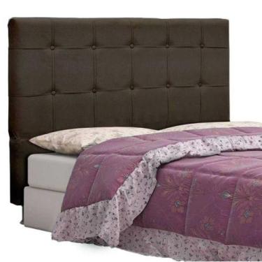 Imagem de Cabeceira Tóquio para Cama Box Queen 160 cm Suede Marrom - JS Móveis