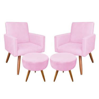 Imagem de Kit 02 poltronas com 02 puffs larissa su - DRossi