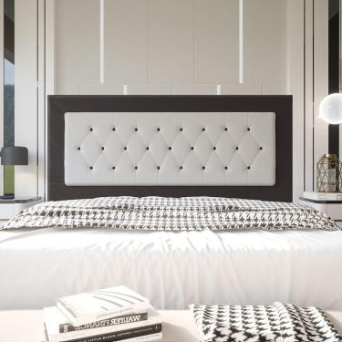 Imagem de Cabeceira Casal 1,95m Havana Suede Marrom Dal Poz Estofados