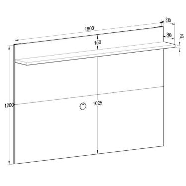 Imagem de Painel Benevello 55" Mdp com Prateleira Branco com Siena