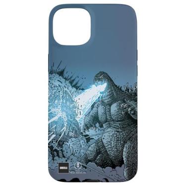 Imagem de Capa Godzilla iPhone 15 Plus Ataque do Raio de Calor Arte em Quadrinho