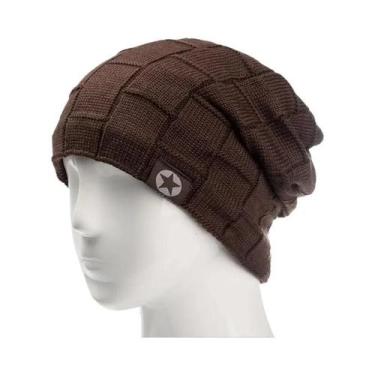 Imagem de Gorro De Lã Tricotado Com Forro De Fleece Unissex, Quente, Grosso E Ma