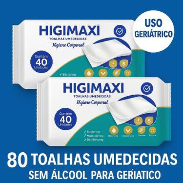 Imagem de Kit Lenços Umedecidos Higimaxi  Toalhas Umedecidas  Higiene Corporal  