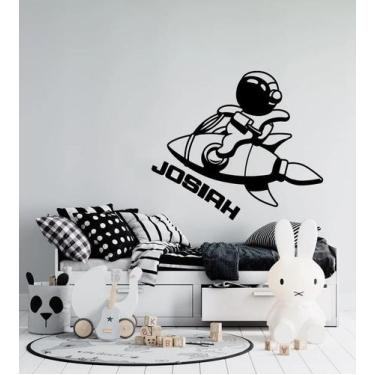 Imagem de Adesivo de parede  astronauta infantil - Ambiente dekorado, 80cm, pret