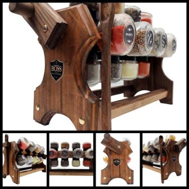 Imagem de Porta Tempero Giratório Diversos Tamanhos em Madeira - Boss Arte em Ma