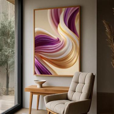 Imagem de Quadro com Moldura e Acrilico Cristal Vidro Movimento Ametista para Sa