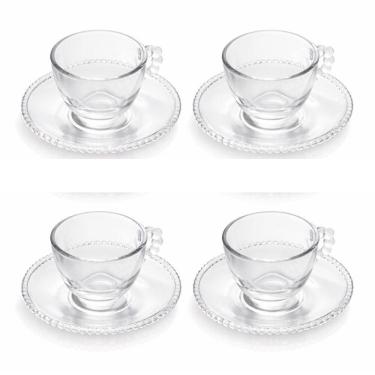 Imagem de Conjunto 04 Xícaras de Cafezinho de Cristal 80ml Pearl Wolff
