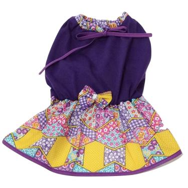 Imagem de Vestido para Cachorro malha com lacinho lilás tamanho G