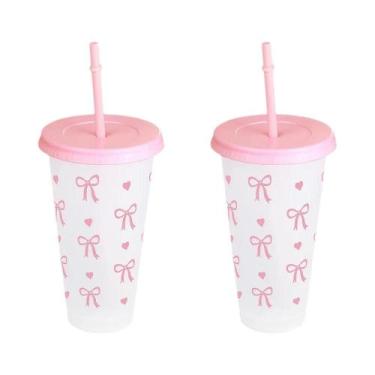 Imagem de Copos Plásticos Reutilizáveis Grandes De 24oz Com Tampas E Canudos, 51