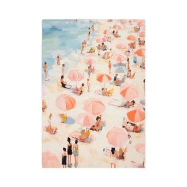 Imagem de Pintura Em Tela De Pessoas Minúsculas Nadando No Oceano, Arte De Pared