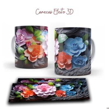 Imagem de Canecas Porcelana Flores Inverno 3D (538) - Live, Várias Cores