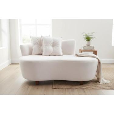 Imagem de Namoradeira Sofá Feijão Suria 150cm Orgânica Bouclé - Mansão Decor