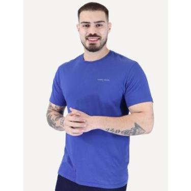 Imagem de Camiseta Tommy Jeans Masculina Slim Linear Chest Azul Royal-Masculino