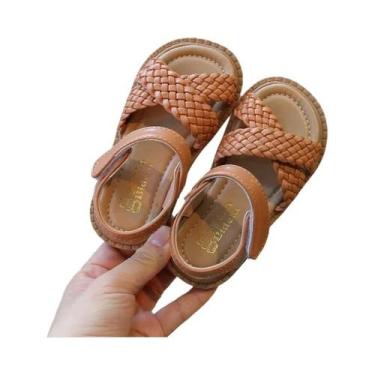 Imagem de Sandálias De Praia Para Meninas, Estilo Trançado Com Laços Cruzados, C
