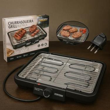 Imagem de Churrasqueira Elétrica Grill Portátil Sem Fumaça 2000w 127v - Preto - 